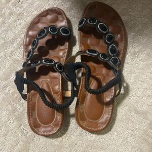 Patritizia Black and Brown Women's Sandals